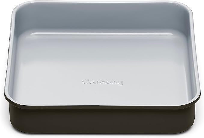 Caraway Non-Stick Ceramic 9??Square Pan - Naturally Slick Ceramic Coating - Non-Toxic, PTFE & PFOA Free - Perfect for Brownies, Lemon Bars, Cakes, & More - Black