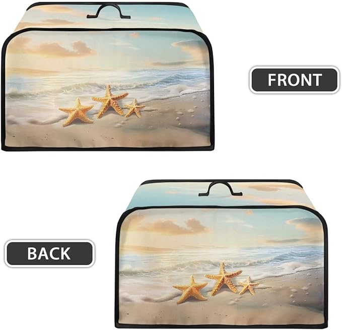Slow Cooker Cover Dust Cover Oval Appliance Cover 6+ Quart Slow Cooker Beach Print Top Cover with Handles and Accessories Pocket