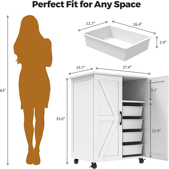 Kitchen Island Cart with Storage, Rolling Cabinet on Wheels, Compact Utility Side Table with 9.3" Top Shelf & 8 Removable Bins, Perfect for Small Kitchens, Apartments & RVs