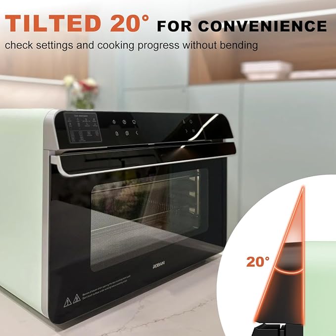 ROBAM Toaster Steam Combi Oven, Countertop Air Fryer 20-in-1 Oven with Convection & Grill, Stainless Steel Interior, 3-Layer Insulated Glass Door, 3 Steam Modes, 30 Built-In Recipes (Green)
