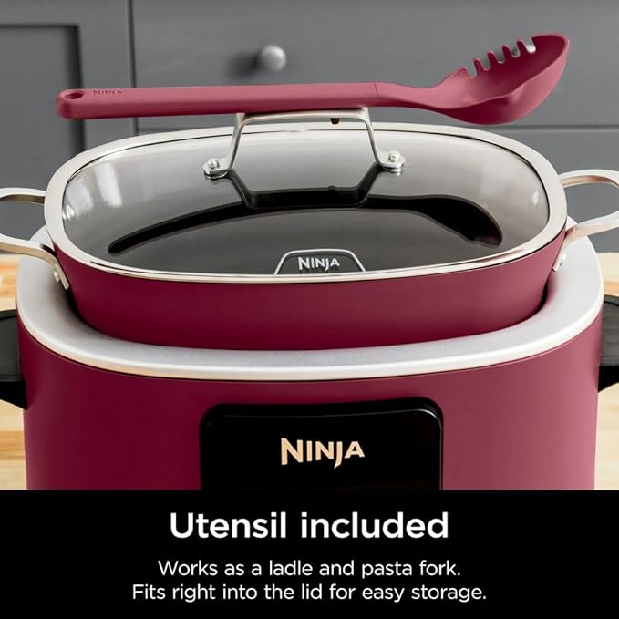 Ninja Foodi Possible 10-in-1 8.5 Qt Programmable Multi-Cooker w/Triple Fusion Heat Technology, MC1000WM Cherry Tarte Red