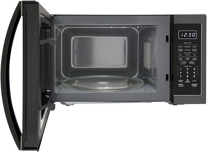 SHARP Countertop Microwave Oven with Removable 12.4" Carousel Turntable, 1.4 Cubic Feet, 1100 Watt, Black Stainless Steel