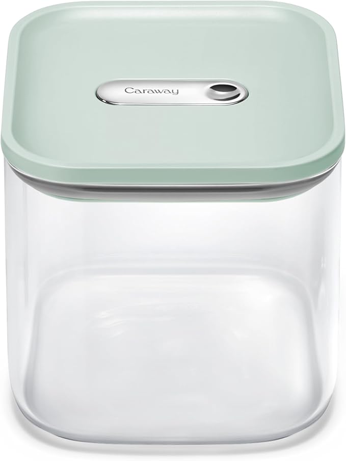 Caraway 2.5qt Glass Airtight Food Storage Container with Lid ??Non-Toxic, BPA-Free Kitchen Storage Container ??Stackable, Space-Saving Airtight Container for Dry Goods and More - Mist