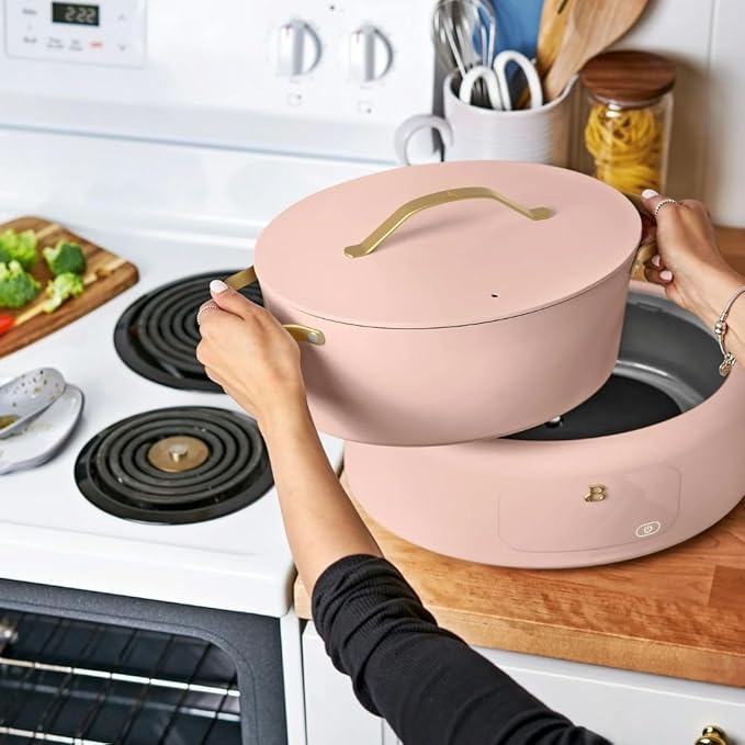 Beautiful 10-in-1 6-Qt Programmable Multi-Cooker with Oven-Safe Pot & 7 Presets ??Slow Cook, Rice, Steam, Saut챕 (Rose)
