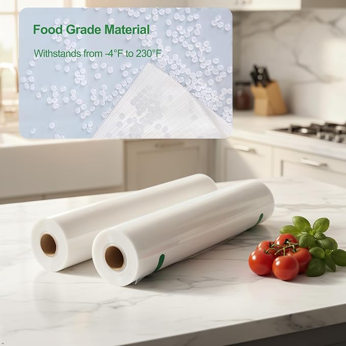 MAGIC SEAL 11'' x 50' Chamber Vacuum Sealer Rolls - 2 Pack Chamber Machine Food Storage Bags for Meal Prep & Sous Vide, Commercial Grade BPA Free, Non-Textured