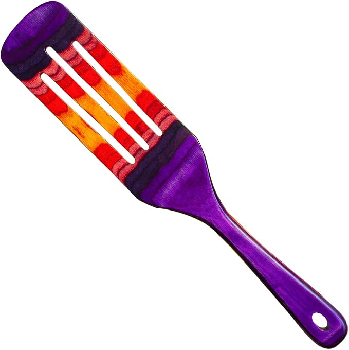 Baltique Waikiki Collection 13" Wooden Spurtle Spatula ??Colorful Birch Wood Cooking Utensil, Nonstick Safe, Versatile Stirring & Serving Tool