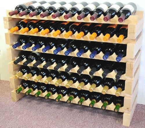 Wine Rack Wood -40 Bottles Modular Hardwood Wine Racks (10 bottles x 4 shelves)