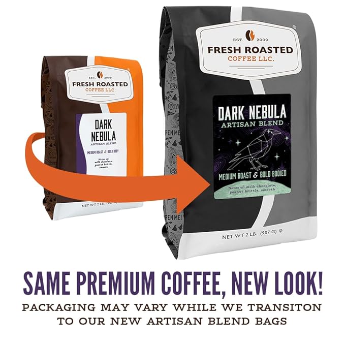 Fresh Roasted Coffee, Dark Nebula, 2 lb (32 oz), Medium Roast, Kosher, Whole Bean