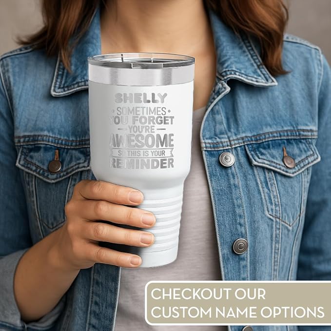 Spotted Dog Company Inspirational Tumbler, Inspirational Gifts for Men Dad Father Wife Sister Women, Birthday For Him Her, You?셱e Awesome Tumbler, Teacher Coworker Gifts 30oz White