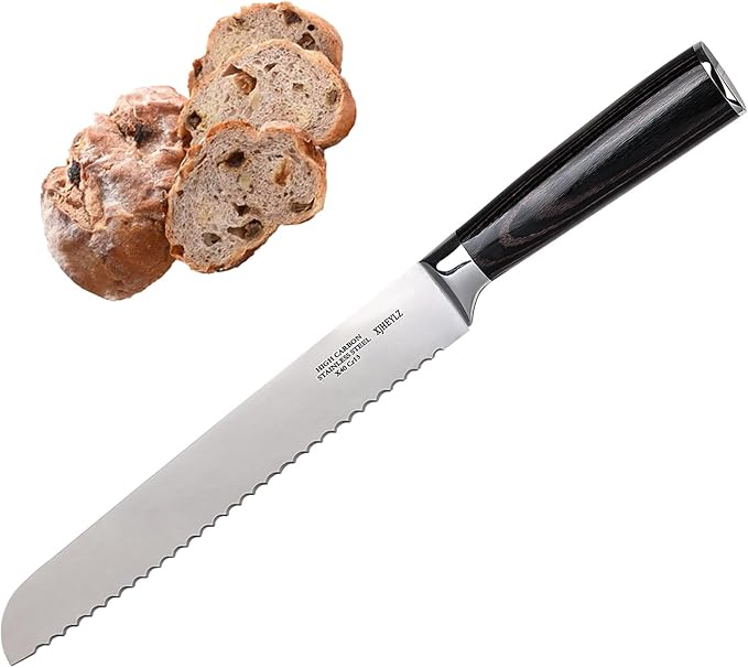 Sourdough bread knife, Bread Knife 16",Bread Slicer for Homemade Bread,Adjustable blade tightness for Even Slicing, Serrated knife,Wooden Bread cutter with Bow Design (1, black)