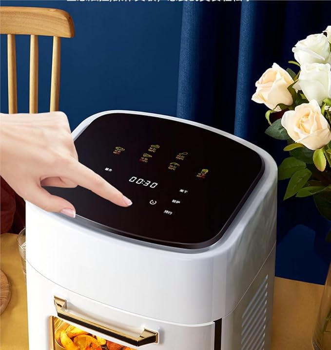 15L. 2023 air fryer. Home large intelligent, multifunctional, visible, transparent, oil-free, low-fat fryer. Timing and temperature adjustable. There are three types: white, black, and yellow.