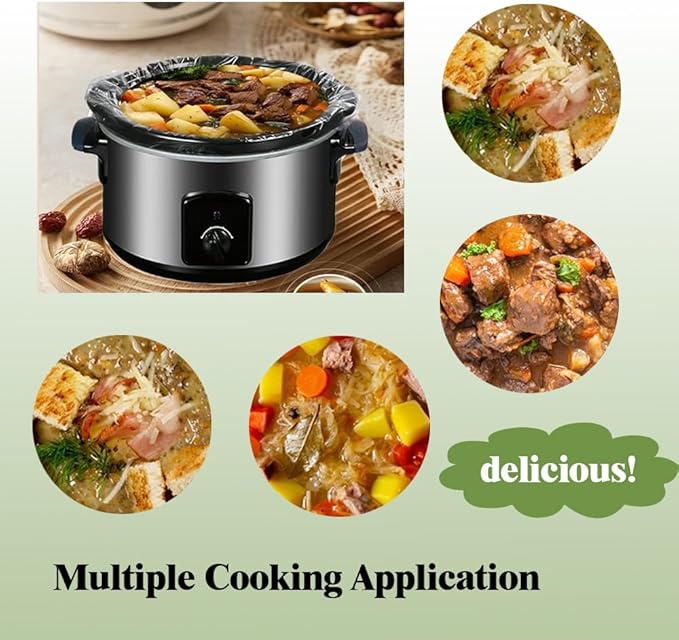 Slow Cooker Liners 20pcs, Large 13??x 21??Disposable Cooking Bags for 3QT to 8QT Slow Cookers, Cooking Tray for Oval and Round Pots (20)
