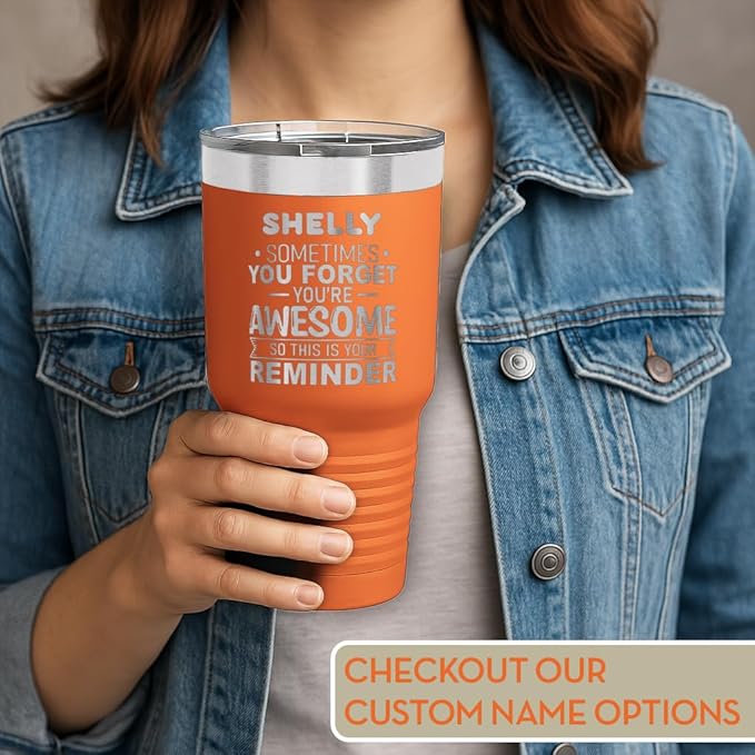 Spotted Dog Company Inspirational Tumbler, Inspirational Gifts for Men Dad Father Wife Sister Women, Birthday For Him Her, You?셱e Awesome Tumbler, Teacher Coworker Gifts 30oz Orange