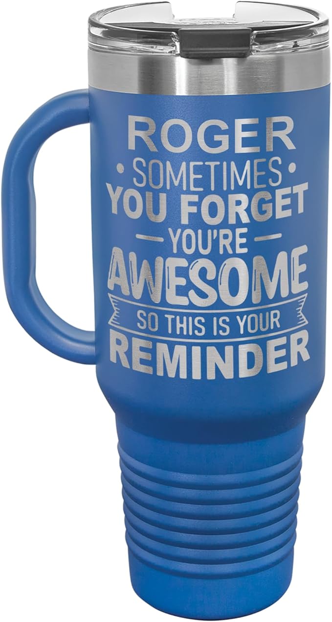 Personalized Inspirational Tumbler, Inspirational Gifts for Men Dad Father Wife Sister Women, Custom Birthday For Him Her, Customized You?셱e Awesome Tumbler, Teacher Coworker Gifts 40oz Royal Blue