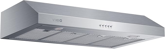 Under Cabinet Range Hood 42 Inch, 580 CFM Dual-Motor Kitchen Vent with LED Lights, Button Control, Ducted Vent Hood, Reusable 5-Layer Aluminum Filters, Stainless Steel