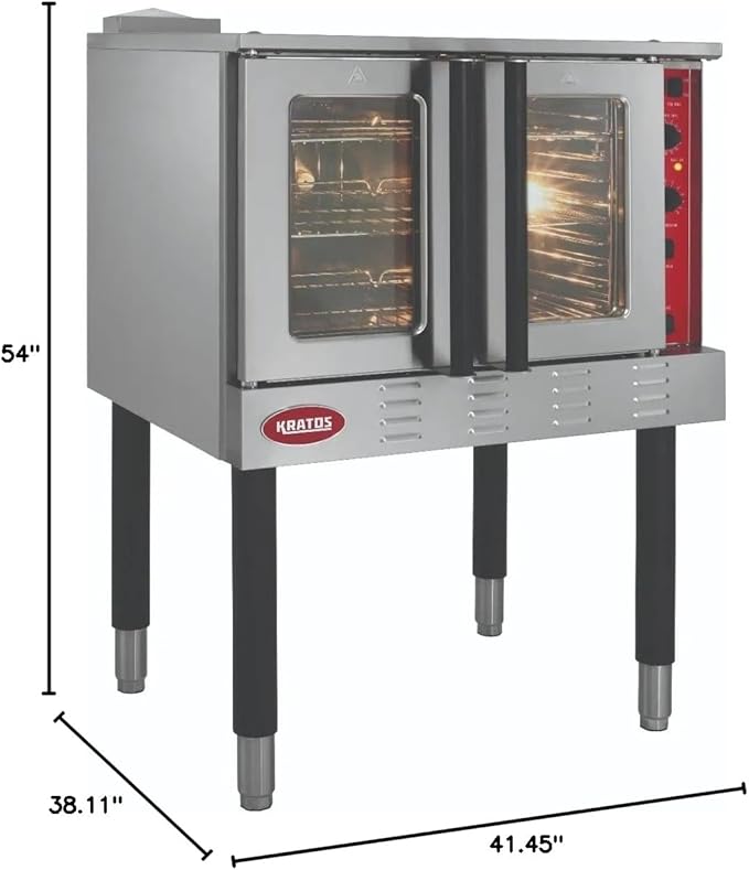 Kratos Commercial Electric Convection Oven, Full Size Free Standing Convection Oven for Restaurants, 3 Phase, 240V (29Y-061)