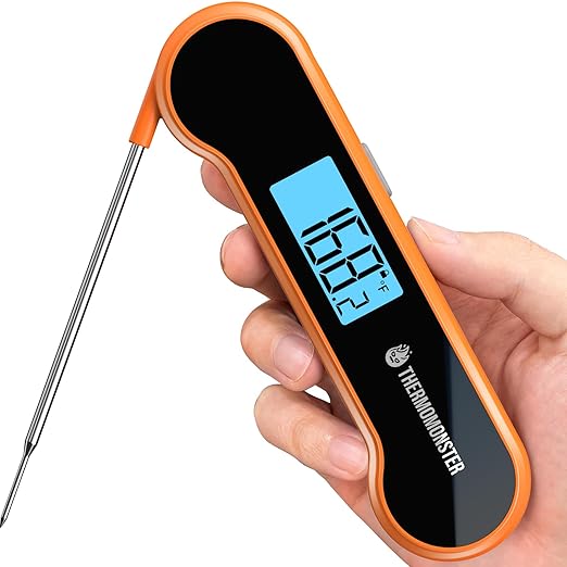 0.5 Sec Instant Read Meat Thermometer Digital with 짹0.5??Precision, Food Thermometer for Cooking Kitchen Gadgets, Oven Grill Candy BBQ Essentials Accessories, Gifts for Him Dad Men Birthday, Orange