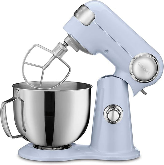 Cuisinart Stand Mixer, 12 Speed, 5.5 Quart Stainless Steel Bowl, Chef?™s Whisk, Mixing Paddle, Dough Hook, Splash Guard w/ Pour Spout, Frosted Blue, SM-50BLU,Arctic Blue