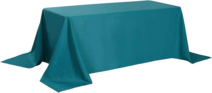 Cupuamon Rectangle Tablecloth 90x132 inch Washable Polyester Fabric Table Cloth for Wedding Party Dining Banquet Decoration（90x132, Teal）