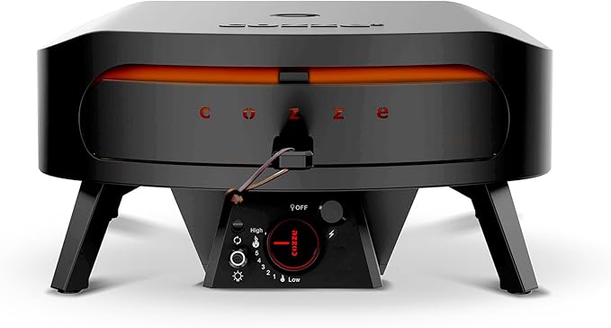17" Gas Pizza Oven with Rotating Pizza Stone for Easy Restaurant-Style Pizza at Home ??Triple Burner, Built-In Thermometer, Fast 15-Min Preheat, Portable Outdoor Pizza Oven