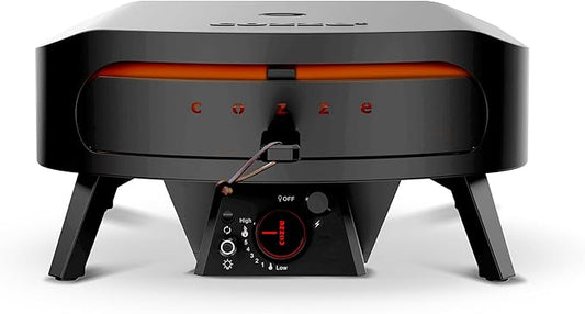 17" Gas Pizza Oven with Rotating Pizza Stone for Easy Restaurant-Style Pizza at Home ??Triple Burner, Built-In Thermometer, Fast 15-Min Preheat, Portable Outdoor Pizza Oven