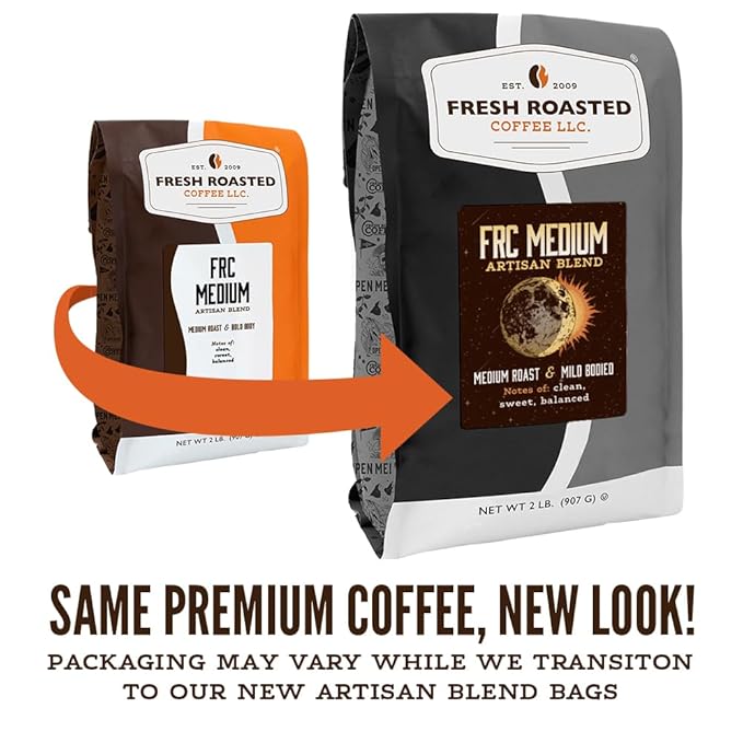 Fresh Roasted Coffee, FRC Medium Roast Blend, 12 oz, Kosher, Whole Bean