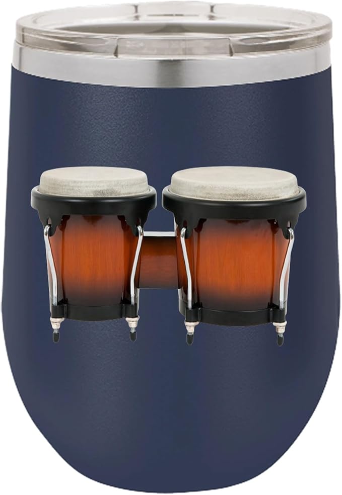Bongos Wine Tumbler, Bongos Gift, 12oz Stainless Steel Wine Tumbler, Gifts For Him, For Her, For Boys, For Girls, Birthday, Christmas Gift idea (Blue)