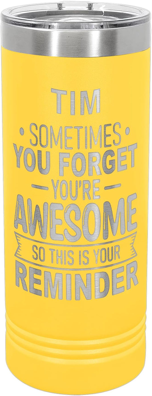 Personalized Inspirational Tumbler, Inspirational Gifts for Men Dad Father Wife Sister Women, Custom Birthday For Him Her, Customized You?셱e Awesome Tumbler, Teacher Coworker Gifts 22oz Yellow