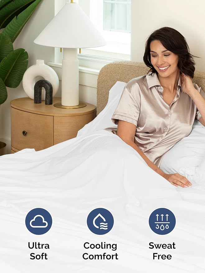Extra Deep Pocket Cal King Sheets - 4 Piece Breathable & Cooling Bed Sheets - Hotel Luxury Bed Sheet Set - Soft, Wrinkle Free & Comfy - Easily Fits Extra Deep Mattresses - Deep Pocket White Sheets Set