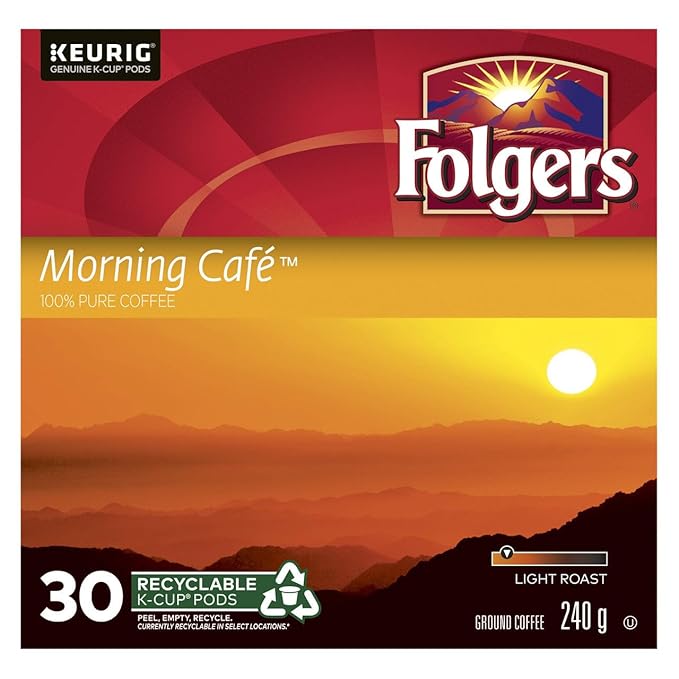 Folgers Morning Caf챕 K-Cup Coffee Pods 30 K-Cup Pods