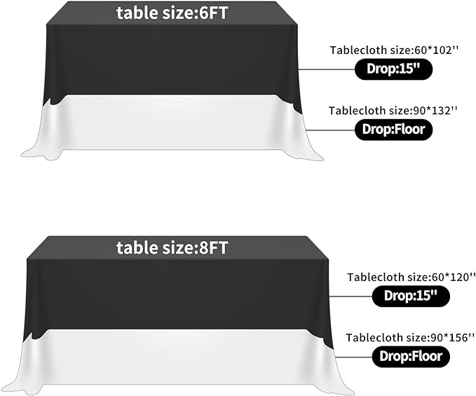 Fokitut 6 Pack Rectangle Tablecloth, 60x102 Inch, Stain Resistant and Wrinkle Polyester Table Cloth, Fabric Table Cover for Kitchen Dining, Wedding, Party, Holiday Dinner-White