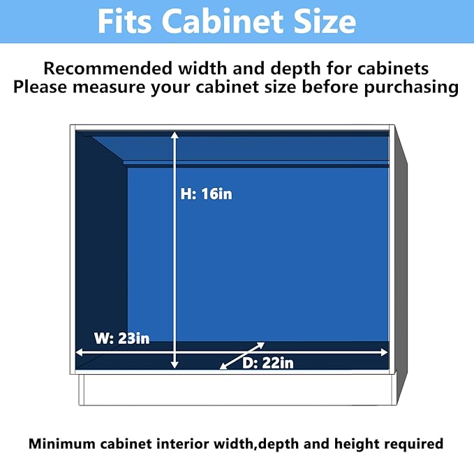2 Tier Individual Pull Out Cabinet Organizer 22쩍" W x 21쩍" D, Heavy Duty Cabinet Pull Out Shelves, Slide Out Drawers Organization for Kitchen Cabinets Bathroom