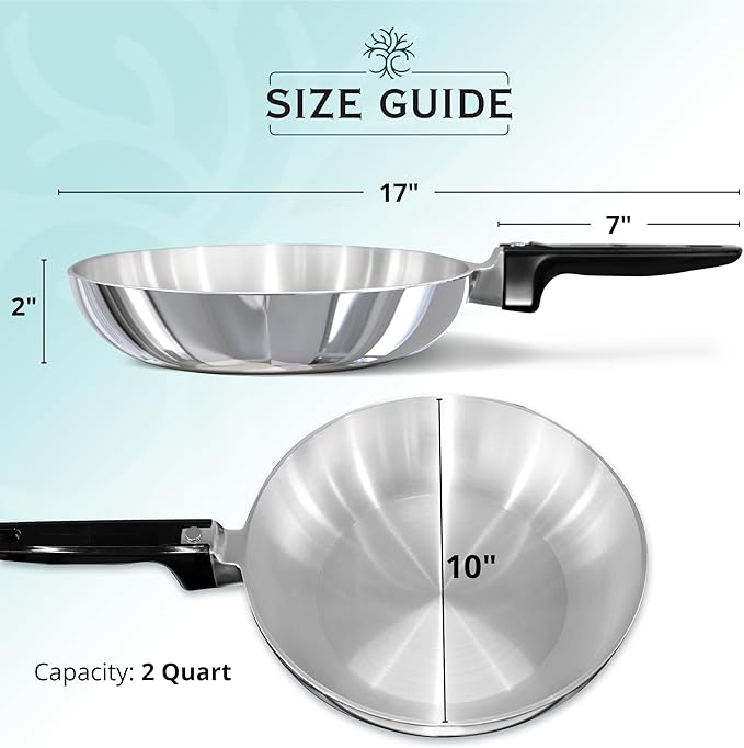 Chef Skillet ??Quick & Even Heat Distribution ??Lightweight Cast Aluminum Frying Pan ??No Seasoning Required ??PFOA & PTFE Free ??Oven Safe Up to 350째F ??Classic Vintage Design (10 Inch)