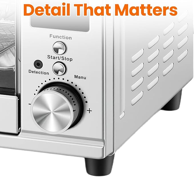 OLIXIS Air Fryer Toaster Oven Combo Extra Large with Smart Probe, 29.6QT Oven Countertop 12 Functions in 1, 7 Accessories Included, Stainless, Up to 450°F