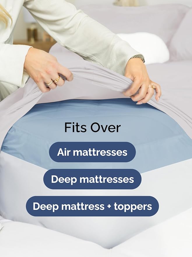 Extra Deep Pocket Twin Sheets - 3 Piece Breathable & Cooling Bed Sheets - Hotel Luxury Bed Sheet Set - Soft, Wrinkle Free & Comfy - Easily Fits Extra Deep Mattresses - Deep Pocket French Grey Sheets