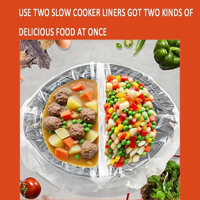 Slow Cooker Liners Disposable, 13"x21" Large Size Cooking Bags, Fits 3-8 Quart Oval & Round Crock Pot, BPA-Free & Heat-Resistant, 10 Count