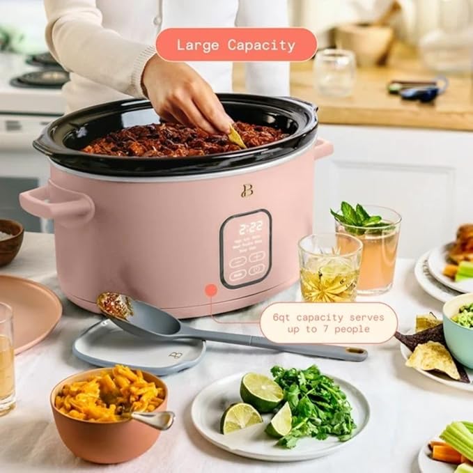 Beautiful 6?‘Quart Programmable Slow Cooker with 5 Presets, Keep?‘Warm, Touch Display & Dishwasher?‘Safe Pot