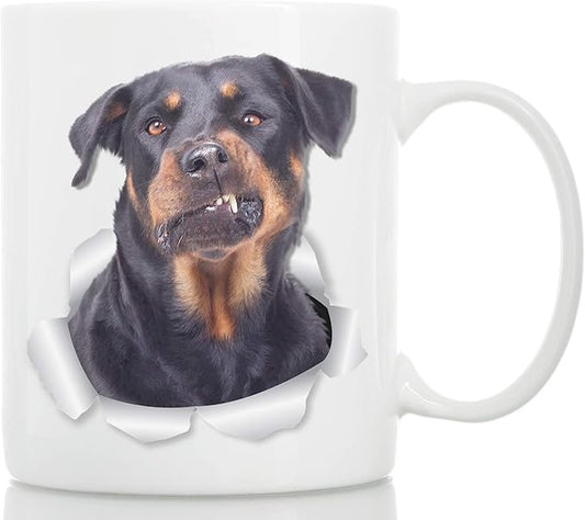 Winston & Bear Funny Rottweile Mug - Rottie Ceramic Coffee Mug Gift for Dog Lovers Mom and Dad - Perfect Birthday or Christmas, Father's or Mother's Day Gift (15oz)