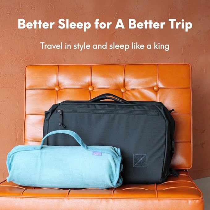 Cushion Lab Travel Deep Sleep Pillow ??Compact Memory Foam Neck Pillow for Sleeping, Portable Pillow for Hotels, Camping, Side & Back Sleepers, On-The-Go ??Wellness Green