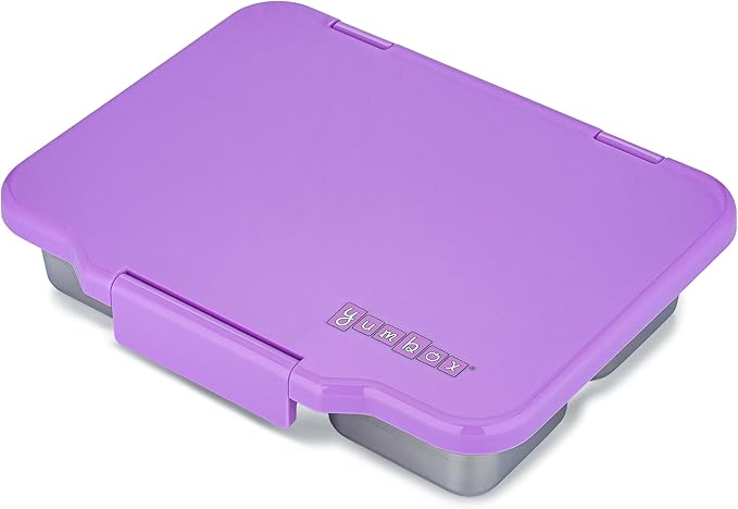 Yumbox Pr챗t Leakproof Stainless Steel Bento Lunch Box, 3.4 Cup Healthy Portion Size for Balanced Eating ??Durable Lunch Container for Sandwiches & Snacks (Lavande Purple)
