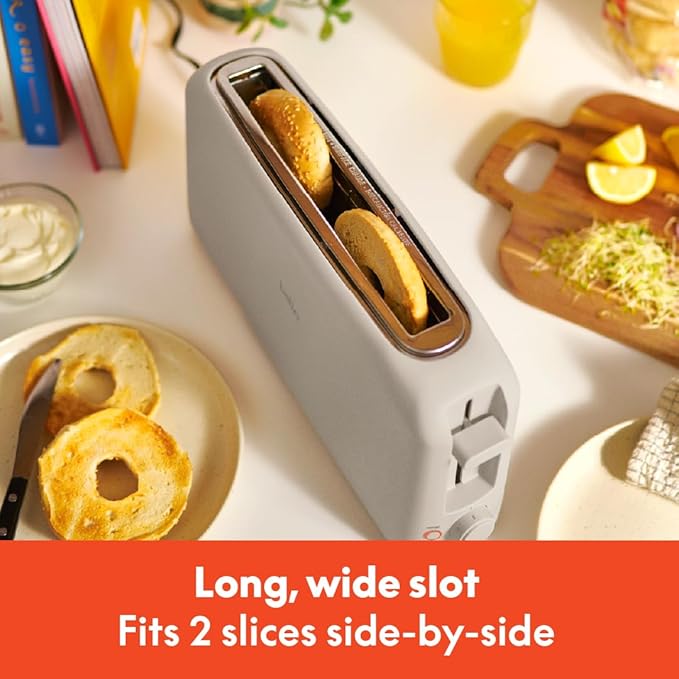 bella 2 Slice Slim Toaster, Fits-anywhere??Kitchenware, 6 Setting Shade Control with Reheat & Cancel Buttons, Fits sourdough, 10??Long Slot, Anti Jam & Auto Shutoff, 900 Watt, Oatmilk