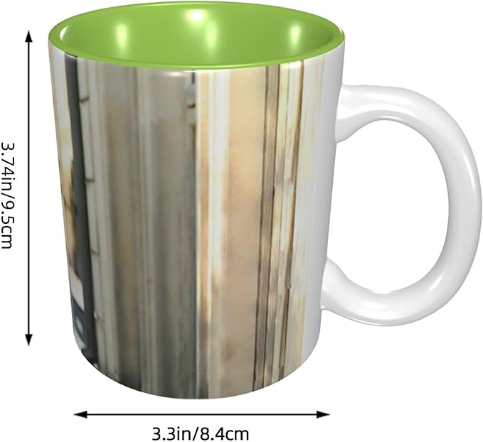 Custom Color Mugs with Partial or Full-Size Printing Customizable Photos and Text Coffee Mugs Creative Multicolor Designs Image (Full-Width, Green)