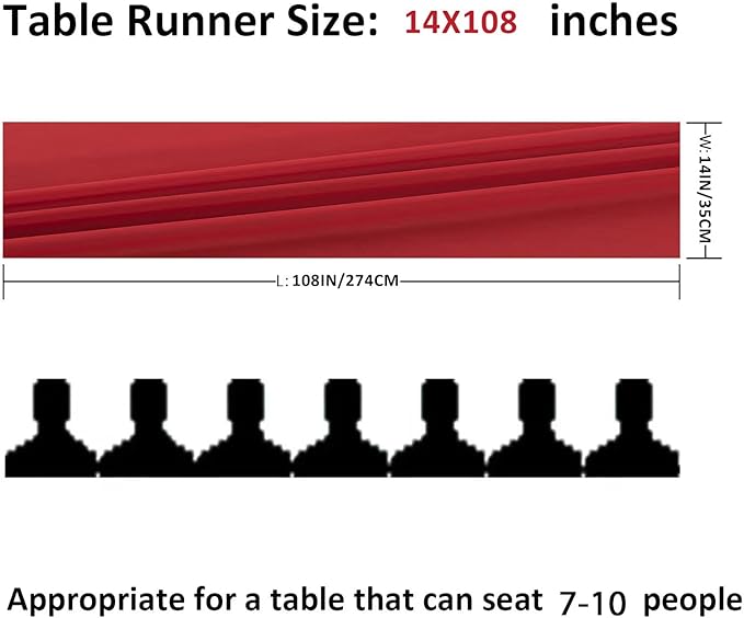 flohar 12Pack 9ft Christmas Chiffon Table Runner 14x108 Inch Sheer Romantic Table Runner for Wedding Birthday Party Bridal Shower Outdoor Decoration-Red