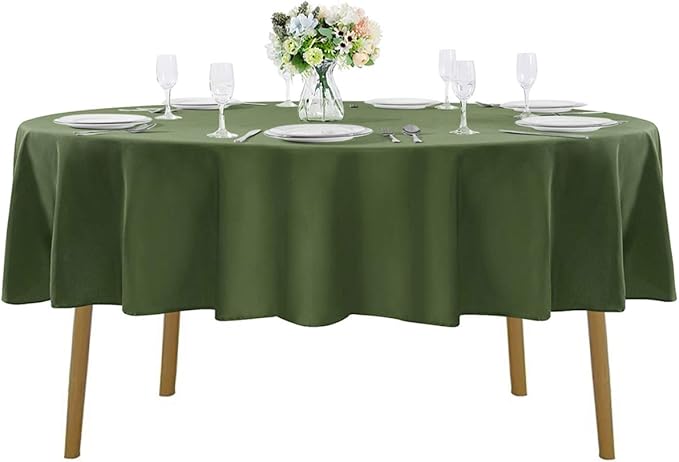 Cupuamon 70 inch Round Tablecloth Washable Polyester Table Cloth Decorative Table Cover for Wedding Party Dining Banquet（70 inch,Willow）
