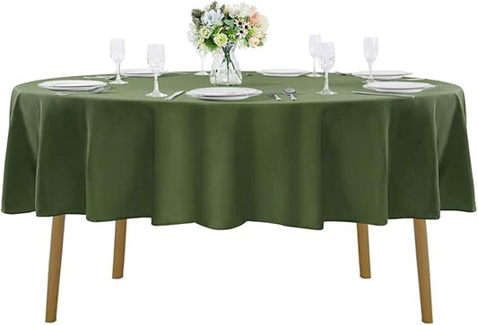 Cupuamon 70 inch Round Tablecloth Washable Polyester Table Cloth Decorative Table Cover for Wedding Party Dining Banquet（70 inch,Willow）