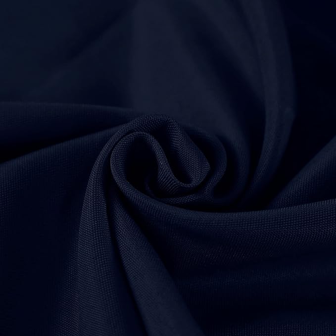 Fokitut 6 Pack Round Tablecloth, 120 Inch, Stain Resistant and Wrinkle Polyester Table Cloth, Fabric Table Cover for Kitchen Dining, Wedding, Party, Holiday Dinner-Navy