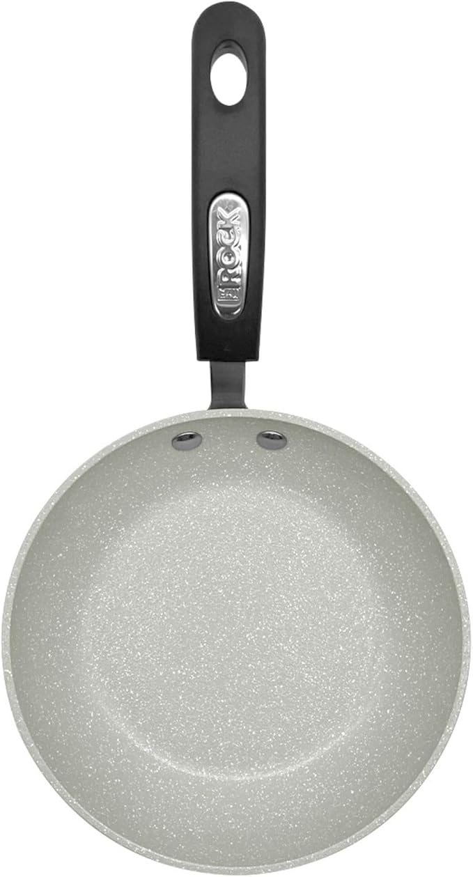 Starfrit The Rock Terra 20cm (8'') Ceramic Non-Stick Fry Pan - Thick Aluminium Base - PFAS Free - Easy to Clean - Grey