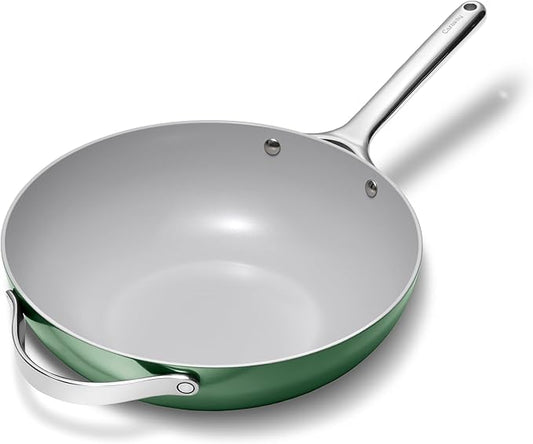 Caraway Non-Stick Stir Fry Pan - 12??Wok-Inspired Pan - Free From Forever Chemicals - High-Sloped Walls - Stainless Steel Handles - Sage