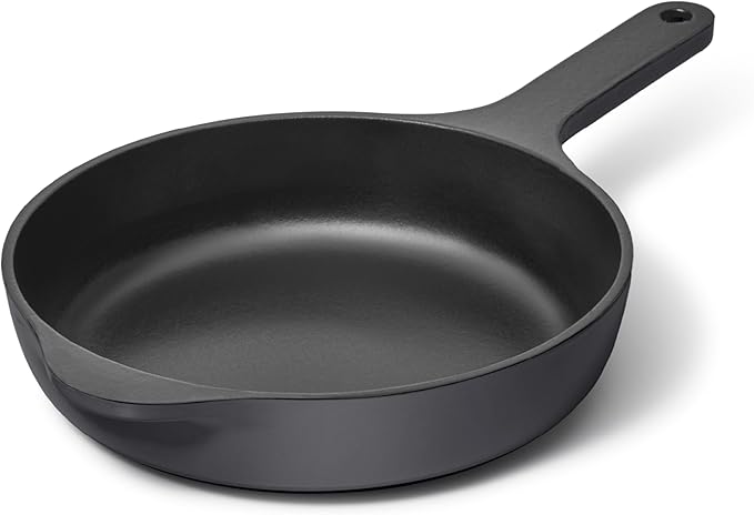 Caraway Cast Iron Skillet - 8??Enameled Cast Iron Pan With 3 Layer Enamel Coating - No Seasoning Required - Compatible With All Stovetops - Free From Forever Chemicals - Charcoal