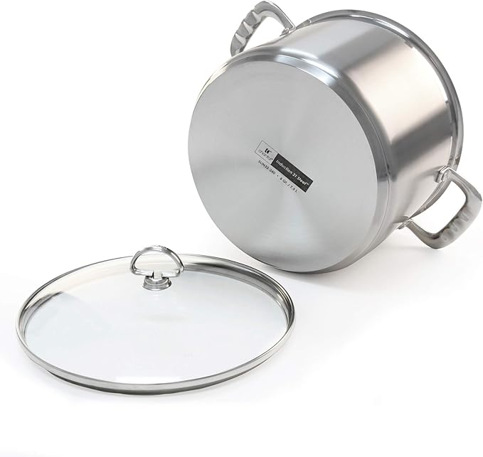 Chantal Induction 21 Steel Stockpot with Glass Tempered Lid (8-Quart)